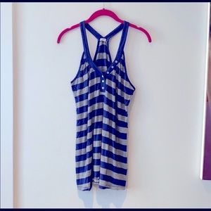 Splendid striped racerback tank with button detail